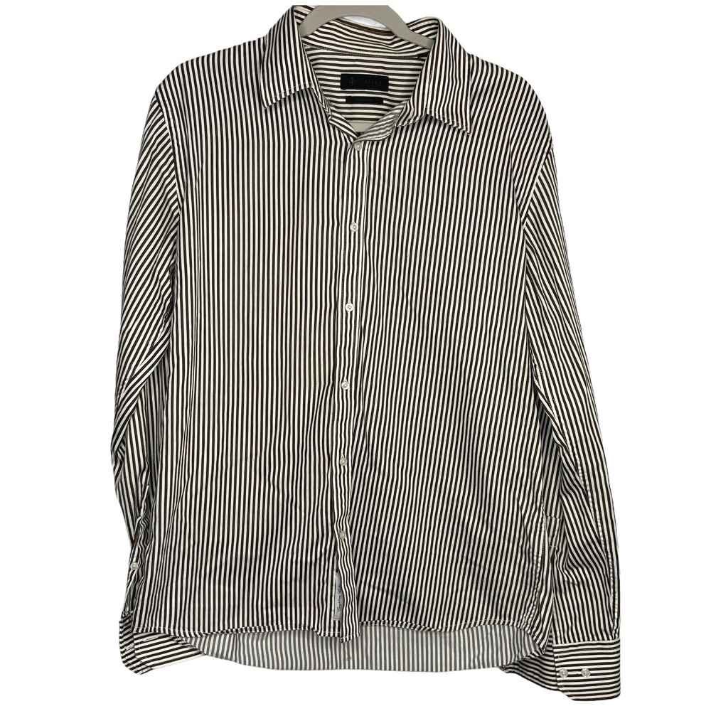 Men's Button Down Shirt Mens Large Long Sleeve Striped Riley Swedish Brand